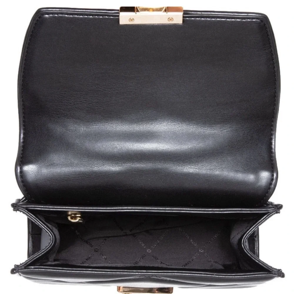 MICHAEL KORS SERENA MEDIUM FLAP SHOULDER CROSSBODY BLACK - Picture 4 of 11